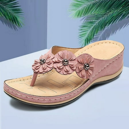 

Sandals Women Women S Sandals Shoes Wedges Flip Flops Fashion Buckle Strap Sandals Summer Shoes For Women Womens Sandals Pu Pink 38
