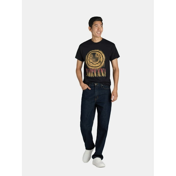 Nirvana Men's & Big Men's Gradient Smile Face Graphic Band