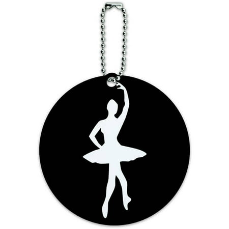 Ballerina Tag - Ballet Ballerina Round Luggage ID Tag Card for Suitcase or Carry-On