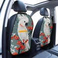 thumbnail image 3 of Naloa Cockatoo Red Berries 2Pcs Anti-Kick Back Seat Cover Kick Mat, Car Seat Protector with 3 Storage Pockets, 3 of 8