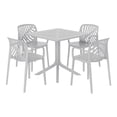 thumbnail image 2 of WestinTrends Playa 5-Piece Outdoor Resin Square Patio Dining Table Set with Modern Stackable Patio Dining Chairs, Gray, 2 of 15