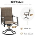 thumbnail image 6 of Farini Outdoor Dining Chairs Set of 2, 360°Swivel Patio Dining Chair with Textilene Fabric, Outdoor Metal Armchair All Weather Resistant, Ergonomic Comfort, Perfect for Patio, Backyard, Balcony, 6 of 6