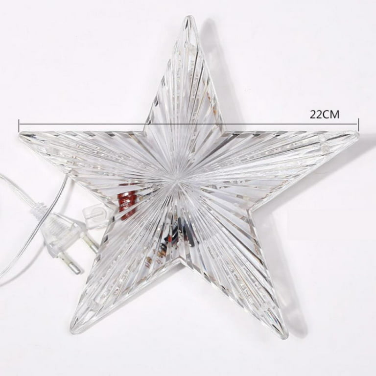 9 inch Light Up Tree Star Topper Lighted White Christmas Tree Topper for Christmas Decorations Ornaments Party Favors, Size: 22