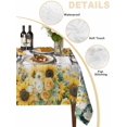 thumbnail image 2 of Sunflower Gnomes Table Cloth, Waterproof Tablecloth for Square Tables, Spring Eucalyptus Floral Gray Wooden Reusable Washable Fabric Table Cover for Restaurant Kitchen Dining Tables 60"x60", 2 of 9