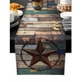 thumbnail image 2 of Western Texas Stars Cotton Linen Table Runner 18 x 72 inch Teal Brwon Vintage Wooden Plank Non-slip Rectangular Dining Table Decor for Wedding Party Holiday Dinner, 2 of 8