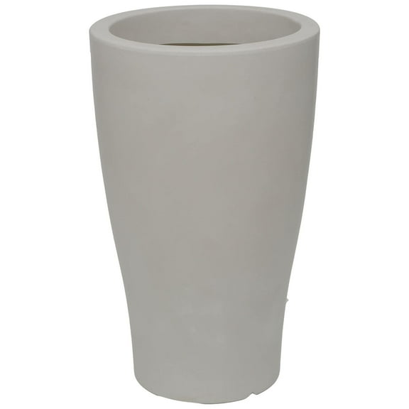 Ecobo 22.8 inches Eco-Friendly Round Pot Planter Milano Indoor/Outdoor use, Durable, Versatile & Lightweight, Designed by Brazilian Artisans, Contemporary All-Weather Design –White