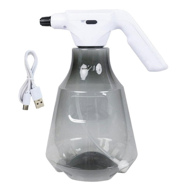 Rociador de Planta Eléctrica de 2L, Rociador de Agua para Jardinería, Dispositivo de Nebulización, Recargable Por USB, Diseño de Cuerpo Transparente, gris mayimx Pulverizador eléctrico
