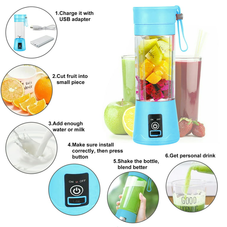 Portable Personal Blender - USB Rechargeable blender cup with Six