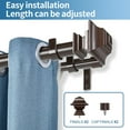 thumbnail image 2 of Urbanest Pila Manhattan 1" 3/4" Double Drapery Curtain Window Rod Set - 84" to 120", Bronze, 2 of 6