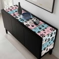 thumbnail image 6 of Dog Paw Cat Paw Table Runner 13x72 Inch Pink Blue Wood Grain Vintage Table Runner Non-Slip Dresser Scarves for Holiday Decorations, Party, Dinner and Gatherings, 1 Pack, 6 of 8