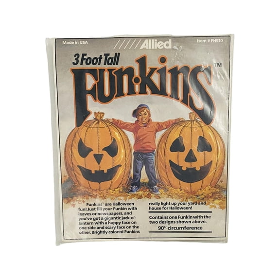 Funkins Halloween Jack-o'-lantern Pumpkin Leaf Bag 3 ft. Tall