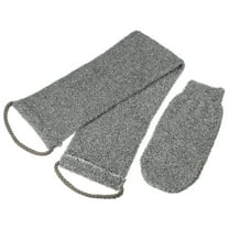 Unique Bargains Shower Gloves Exfoliating Gloves for Bath 24.80"x4.92" Gray 1 Set