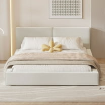 DreamBuck Queen Size Upholstered Platform Bed Frame with Velvet Headboard and Wood Slats Support, Modern Platform Bed for , Adults, Platform Bed for Bedroom, Grounded Bed, No Box Spring Needed