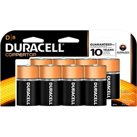 Duracell CopperTop D Alkaline Batteries, 8 count