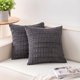thumbnail image 1 of Chenchen Pack of 2 Corduroy Decorative Throw Pillow Covers 18x18 InchSoft Boho Striped Pillow Covers Modern Farmhouse Home Decor for Sofa Living Room Couch Bed（Dark Grey）, 1 of 1