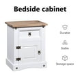 thumbnail image 3 of vidaXL Bedside Cabinet White body and brown top Solid pine wood, 3 of 10