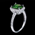 thumbnail image 4 of Women's 8x6mm Green Simulated Emerald 925 Sterling Silver Cubic Zirconia Engagement Promise Ring, 4 of 5
