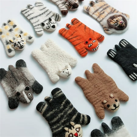 

jiaroswwei Cup Mat Cartoon Heat Resistant Fleece Cute Animal Shaped Coasters for Kitchen