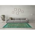 thumbnail image 3 of Ahgly Company Machine Washable Indoor Rectangle Persian Turquoise Blue Traditional Area Rugs, 7' x 9', 3 of 4