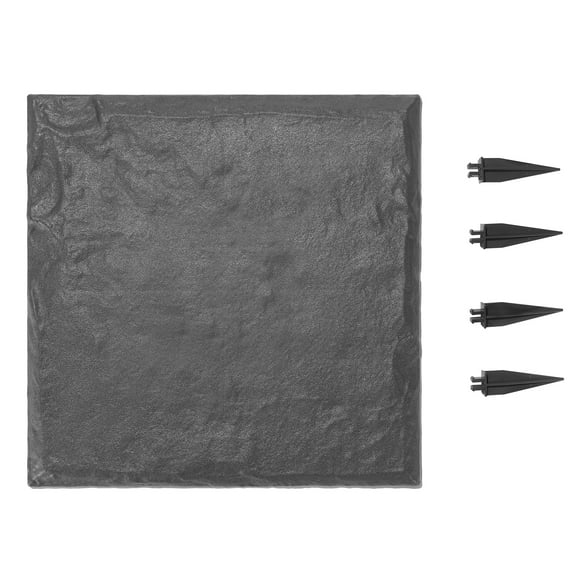 VEVOR Decorative Stepping Stones with Stakes 4Pcs 15.5x15.5 in Walkway Pavers Grey