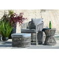 thumbnail image 2 of Signature Design by Ashley Casual Coast Island Outdoor Chair with Ottoman and Side Table  Gray, 2 of 9