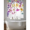 thumbnail image 5 of Pink Flowers Sheer Curtains 72 Inch Length 2 Panels Set Window Treatments, Spring Floral Elegant Pastoral Watercolor Rod Pocket Semi Curtains for Living Room/Bedroom/Kitchen Décor, 104"W x 72"L, 5 of 7