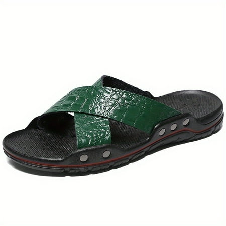 

Crocodile Pattern Wear-resistant Quick-Drying Non-Slip Slides For Indoor Outdoor Bathroom Beach Summer