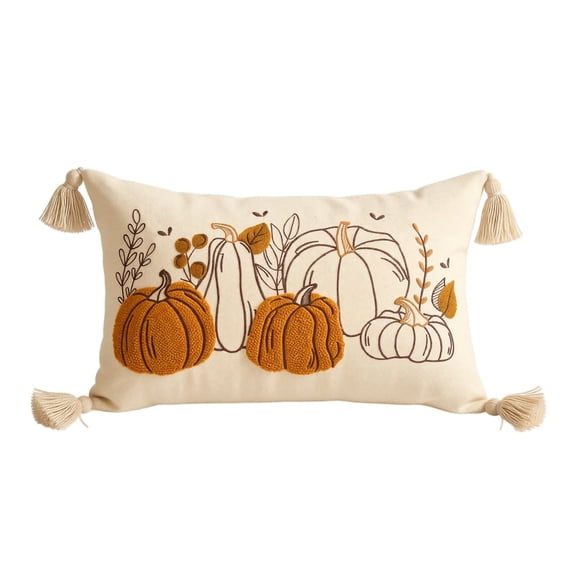 Pumpkin Pillow Cover Throw Pillow for Fall Seasonal Pillow Cover Lumbar Pillow Farmhouse Fall Decor Halloween Pillow Cover for Couch and Bed Thanksgiving Decor