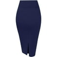 thumbnail image 4 of Oplxuo Women's Office Work Pencil Skirt Stretch High Waist Knee Length Bodycon for Business Casual, 4 of 4