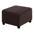 thumbnail image 2 of Square Ottoman Covers Slipcover Stretch Comfortable Jacquard Fabric with Elastic Bottom Form Fit Furniture Protector for Footrest Pouffe Foot Stool Storage, Removable Washable Spandex, 2 of 5