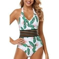 thumbnail image 6 of Utoimkio Womens One Piece Swimsuits Women Flowers Floral Print Bikini One Piece Swimwear Push Up Swimsuit Bathing Suit, 6 of 8