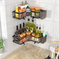 thumbnail image 4 of GINZU Organizador de Esquina para Ducha, Paquete de 2 Repisas Organizadoras Adhesivas para Esquina de Ducha, Estante de Almacenamiento de Ducha de Acero Inoxidable sin Taladrar con Ganchos y Porta Pa, 4 of 7