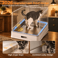 thumbnail image 4 of Gray Top Entry Stainless Steel Cat Litter Box with Lid, Spacious Covered Pan for Multi-Pet Households, 4 of 7