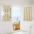 thumbnail image 3 of American Farmhouse Beige Solid Art Rod Pocket Blackout Door Curtain Panels, 25 x 40 in, 3 of 6