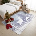 thumbnail image 3 of 3'x5' Area Rugs, Blue Purple Christmas Indoor Outdoor Area Rug for Living Room Bedroom, Xmas Elk Tree Snowflake Washable Bathroom Rugs Kitchen Floor Carpet Mats Home Decor, 3 of 8