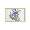 thumbnail image 1 of Peony Wall Art with Frame, Naive Hand Drawn Flowers Purple Tones Iris Flower, Printed Fabric Poster for Bathroom Living Room, 35" x 23", White Multicolor, by Ambesonne, 1 of 2