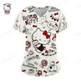 thumbnail image 1 of GUISHUAN Blouse de Travail pour Femmes Hello Kitty, Uniforme d'Infirmière, Manches Courtes, Col en V, 1 of 7