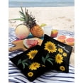 thumbnail image 3 of Farm Watercolor Blooming Sunflowers Floral Outdoor Pillow Covers Set of 2, Decorative Waterproof Throw Pillow Case, Black Cotton Linen Soft Cozy Cushion Pillowcases, 3 of 6