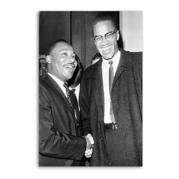 MALCOLM X & Martin Luther King Jr. Posters Art Print Wall Photo Paint Poster Hanging Picture Family Bedroom Decor Gift 16x24inch(40x60cm)