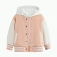 thumbnail image 5 of Karoyedx Varsity Jacket Kids Kids Varsity Jacket Girls Boys Baseball Jacket Bomber Coat School Uniform with Hooded Pink Size,3-4 Years, 5 of 5