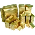 thumbnail image 6 of N'icePackaging - 50 Qty Gold Textured Imported Cotton Filled Earring Jewelry Boxes - for Rings/Earrings/Small Jewelry & Pendants - 2 1/8" x 1 5/8" x 3/4", 6 of 7
