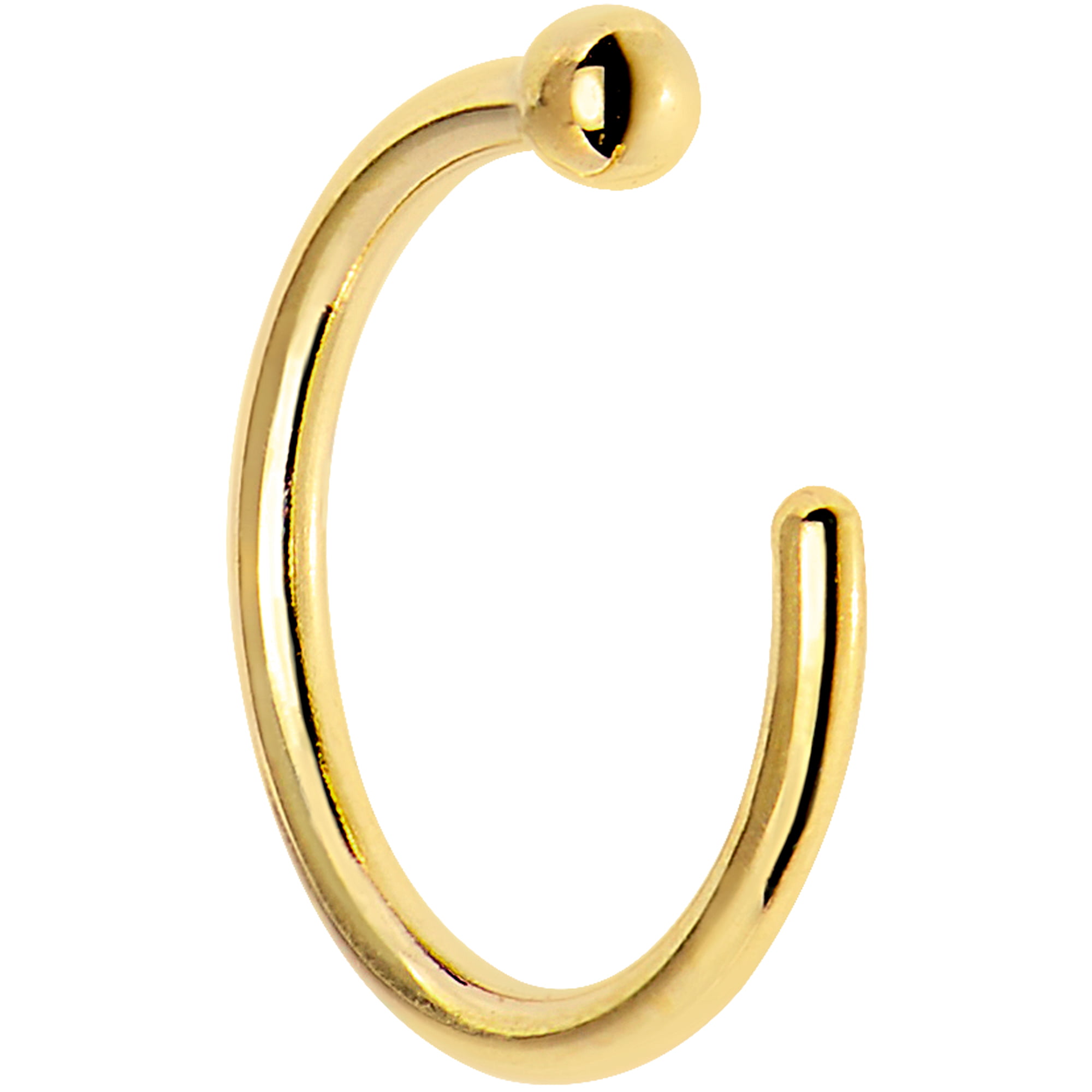 18K Gold Plated Over 925 Sterling silver Nose Hoop - 22ga - Tattoos For Fun