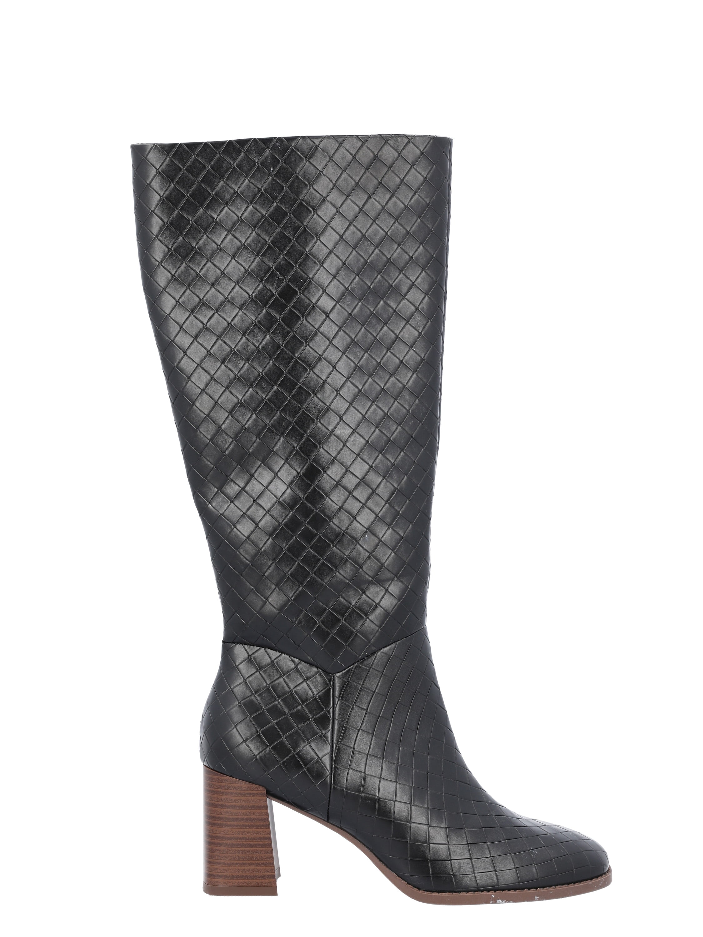Free Assembly Women's Faux Leather Basketweave Texture Tall Boots, Sizes 6-11