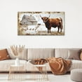 thumbnail image 6 of HFDF Large Highland Cow Wall Art Farmhouse Cow Home Sweet Home Pictures Wall Decor Country Cattle Family Canvas Painting Print Home Modern Artwork for Living Room Bedroom Office 20x16inch Framed, 6 of 7