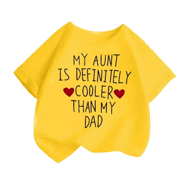 MEZZALL T-Shirt à Manches Courtes Imprimé Mode Mignon pour Filles, Col Rond, Été, Décontracté, Jaune, 6-8 Ans
