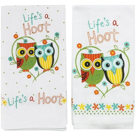 Kayo Designs - Kay Dee Designs Life's a Hoot Terry towel and Flour Sack, 2 piece set