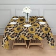 thumbnail image 3 of Leopard Sunflower Pattern Square Tablecloth,Waterproof Square Table Cover,Wipeable Spillproof Washable Table Cover for Home Kitchen Party Decor 42"X42"(107x107cm), 3 of 6