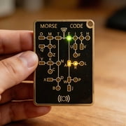 Morse Code Trainer Card Pro-LED Edition, Portable Pocket Learning Device with Light & Sound Feedback, Silent Practice Mode, Record & Playback, for Beginners and Enthusiasts