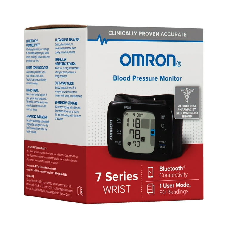 OMRON 7 Series Wireless Wrist Blood Pressure Monitor Black BP6350 -  drugsupplystore.com