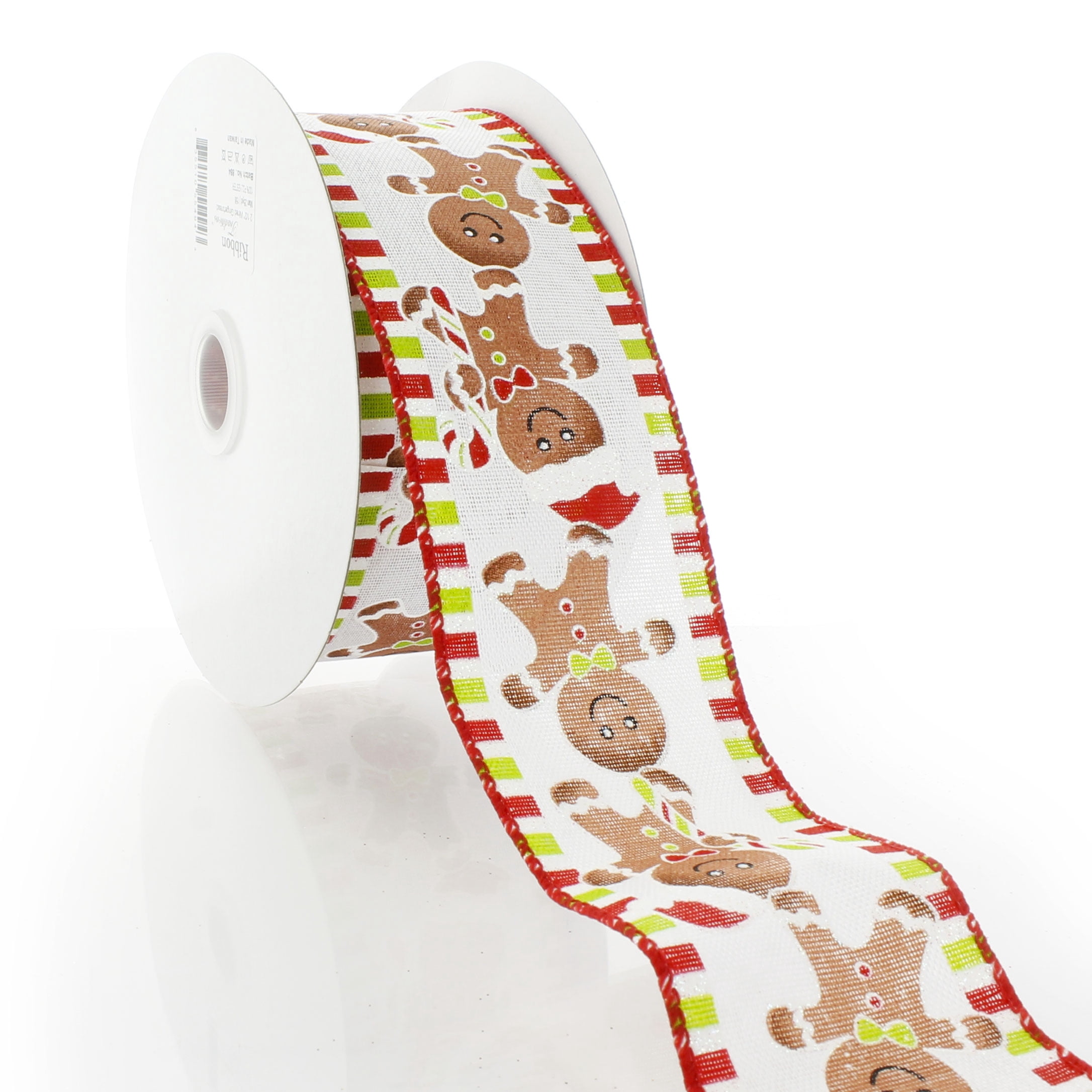 Ribbon Traditions Wired Ribbon Christmas Gingerbread Man 2 1/2" by 25 Yards